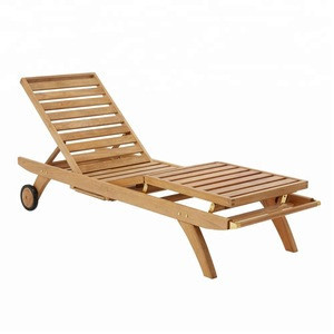 Catania Comfort Lounger Teak Wood Long Chaise Outdoor Garden Furniture Indonesia Wholesale