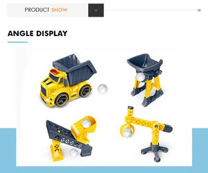 Cheap high level plastic toy set engineering friction truck for wholesale