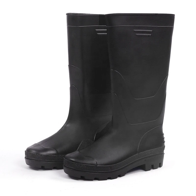cheap plastic gumboots farming gardening and stockbreeding work black boots with yellow outsole