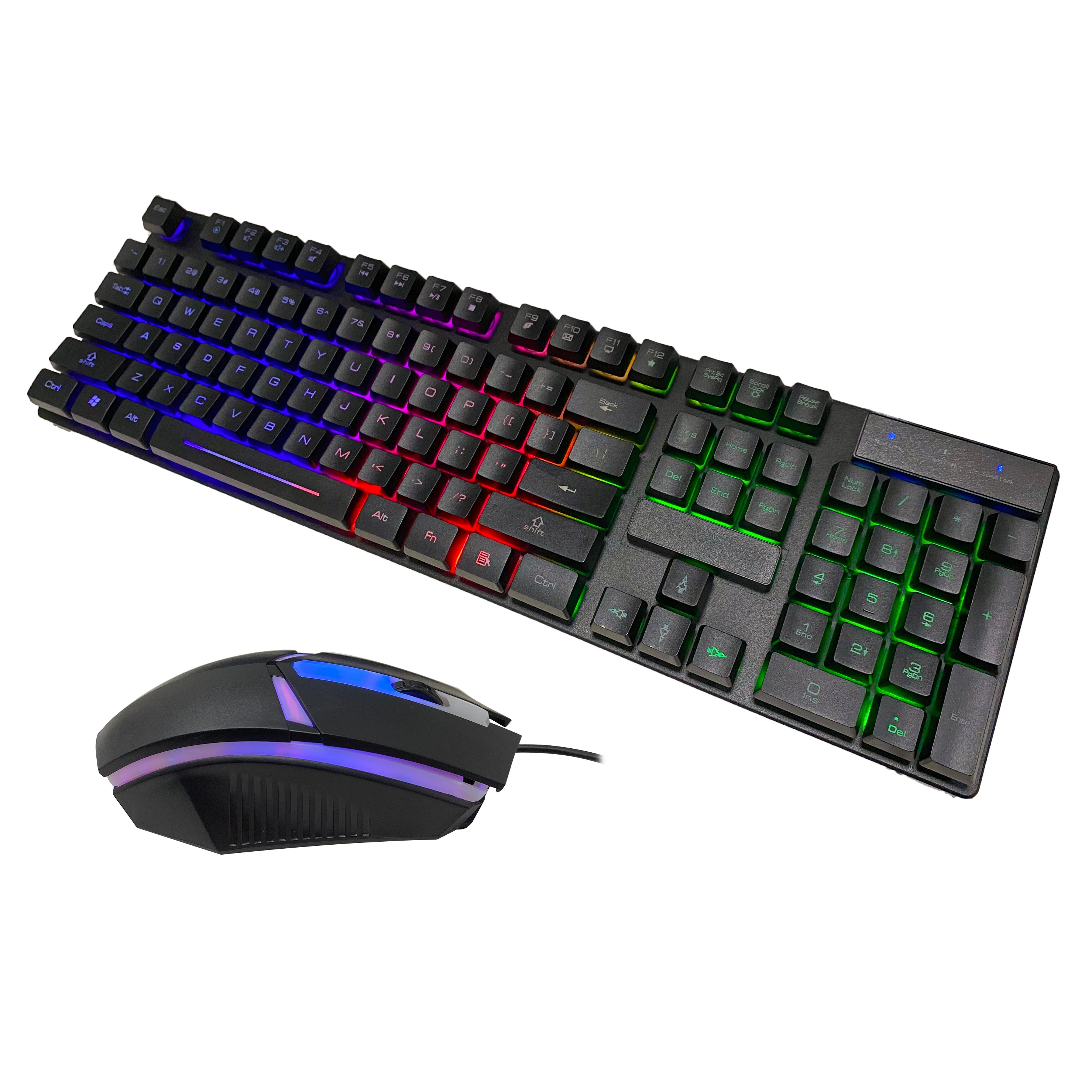 Cheap Price USB Plug and Play Wired Gaming Keyboard and Mouse Combo with LED Backlit for Gamer