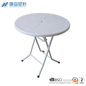 Cheap white plastic folding picnic table round table outdoor use