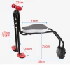 Child Bike Seat, Foldable Bicycle Baby Seat Front Mount Child Safety Carrier Front Seat with Handrail and Foot Pedals