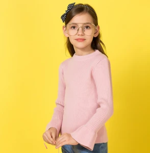 Children&#039;s wear sweater girl thickening warm lace collar pullover