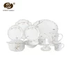 China Factory Chic Leaf Decor Luxury Fine Bone China Porcelain Dinnerware 47PCS Dinner Set