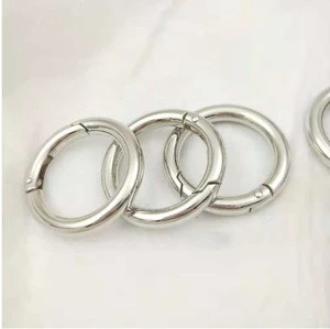China Factory Wholesale Stainless Steel Fashion DIY Round Circle Spring Type Clasps Closes Accessories, Many Sizes