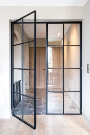 China Manufacturer Thermal break design steel fixed glass window industrial steel frame window doors