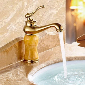 Classic Brass Golden lavatory faucets for bathroom Single Hole water mixer tap bathroom basin faucet