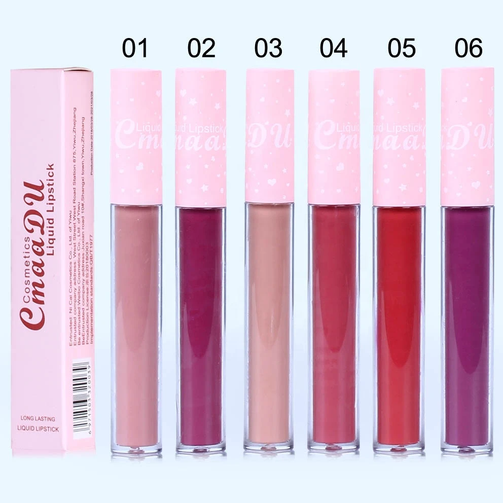 CMAADU FS  6 Colors Waterproof Velvet Longlasting Matte Lip Gloss
