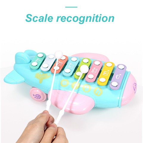 Colourful Keyboard Knock Piano Musical Instrument Toy Kids Educational Learning Plane Shape Lovely Xylophone Music Toy