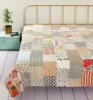 Comfortable Soft Cotton Reversible Bedding Quilt Wholesale High Quality Patchwork Block Pattern Quilt Bedspreads