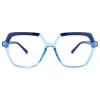 Comfortable Vintage Womens TR90 Geometric Pink Crystal Optical Eyeglasses Frame with Spring Hinge