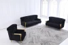Contemporary Living Room Furniture Plush Fabric Sofa Set