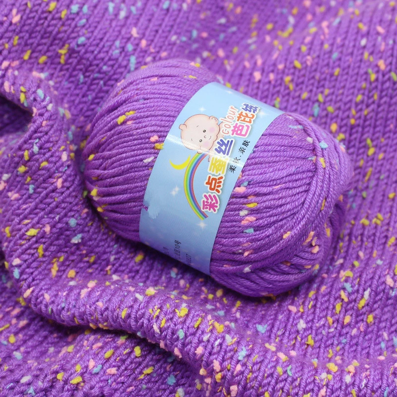 cotton acrylic blend yarn baby yarn hand knitting dot yarn