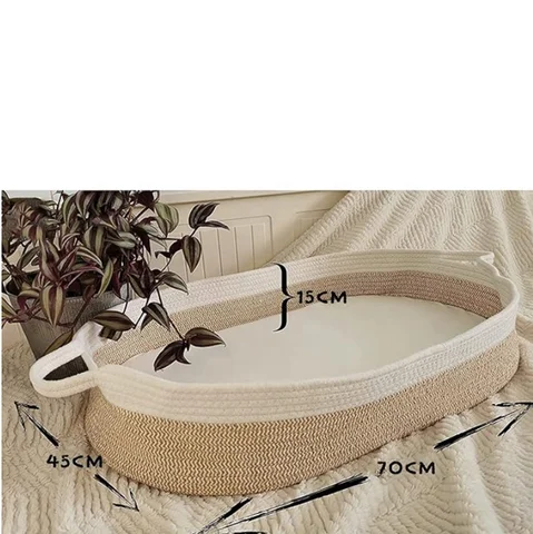Buy Cotton Rope Moses Basket Changing Basket With Breathable And ...