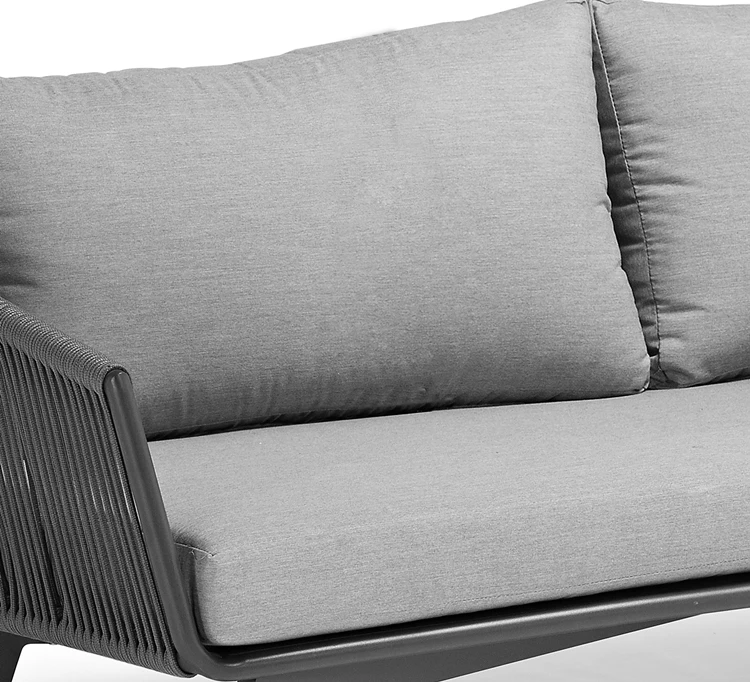 Couture Jardin Diva Modern Metal Leg Sofa Set Metal Frame Rope Sofa Chair Furniture Three Seater Sofa