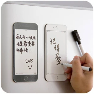 Creative Phone Shape Design Fridge Magnet Dry Erase Flexible Magnetic Whiteboard/Memo Pad Board/Dialog Box Magnet