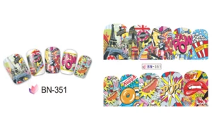 Cross-border exclusive explosion-proof waterproof durable stickers set Different models of watermark nail stickers