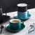 Import CU016 Ecocoffee Fashionable 220ml Matte Black White Blue Green Pink Ceramic Mug Tea Cup Coffee Cup and Saucer Set from China