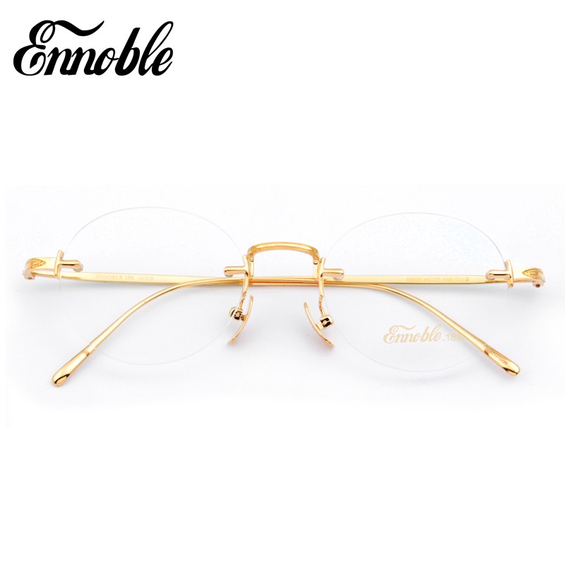 Custom 18K Gold Round Glasses Frame Unisex Business Casual Eyewear Frames EH009