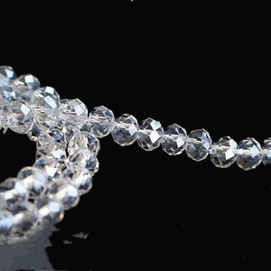 Custom 5mm Decorative Clear Opal Glass Rondelle Crystal Beads