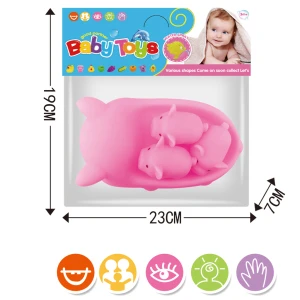Custom animal pig shanped set vinyl kids foam bath toys