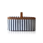 Custom Canvas Portable Travel Toiletry custom logo OEM factory Cosmetic Case Zipper Stripe Cosmetic Bag Case