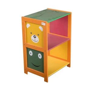 Custom Cheap Antique Cute Colorful Wooden Kids Furniture Storage Shelves