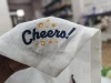 Custom CHEERS Embroidery Linen Napkins Hand Embroidery Linen Table Decor Housewarming Gift Soft Washed Pure Linen Premium