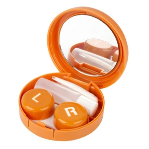 Custom Colorful Portable Travel Contact Lens Case Custom With Mirror