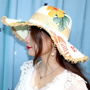 custom fashion floppy straw hat beach for women new design beach summer hat