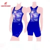 Custom fluorescent blue sublimation rowing suits for ladies,free design rowing wear