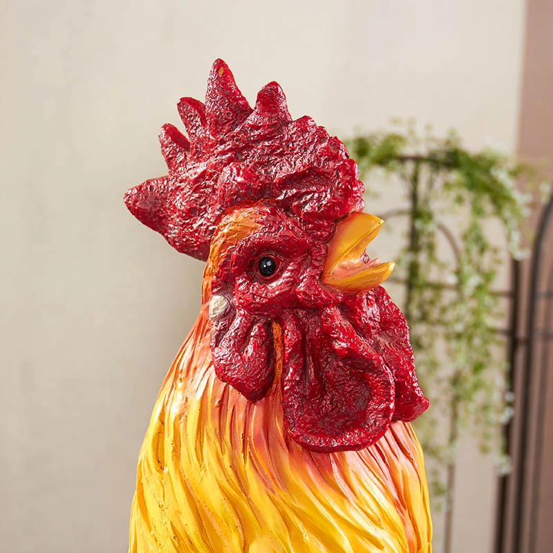 Custom garden decoration resin Rooster sculpture outdoor animal chicken statue