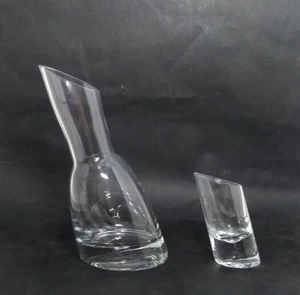 custom hand made 200ml engraved small glass wine carafe decanter set