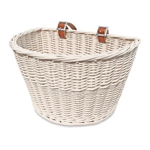 custom handmade white bicycle wicker basket
