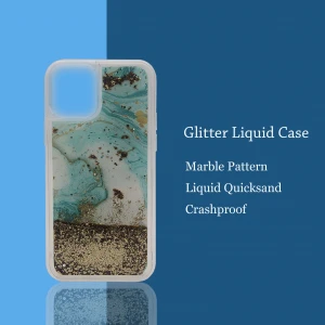 custom printed transparent cover liquid quicksand glitter tpu pc mobile phone case for ipone 12mini/12/12pro/12 pro max