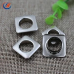 Custom Square Shape  Silver  Metal Rectangular Eyelets  For Clothing Shoes Bags Eyelets