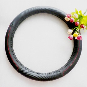 customize leather car steering wheel cover carbon