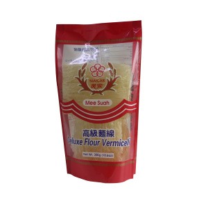 Customized gravure printing rice vermicelli noodles K-seal stand up silver packaging bag manufacturer