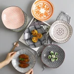 Customized Logo Decal Printing Ceramic Plate Porcelain Dinner Plate