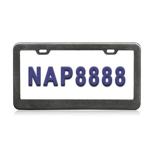 Customized Motorcycle Carbon Fiber Fashion Black Car License Plate Frame Cover For US Market