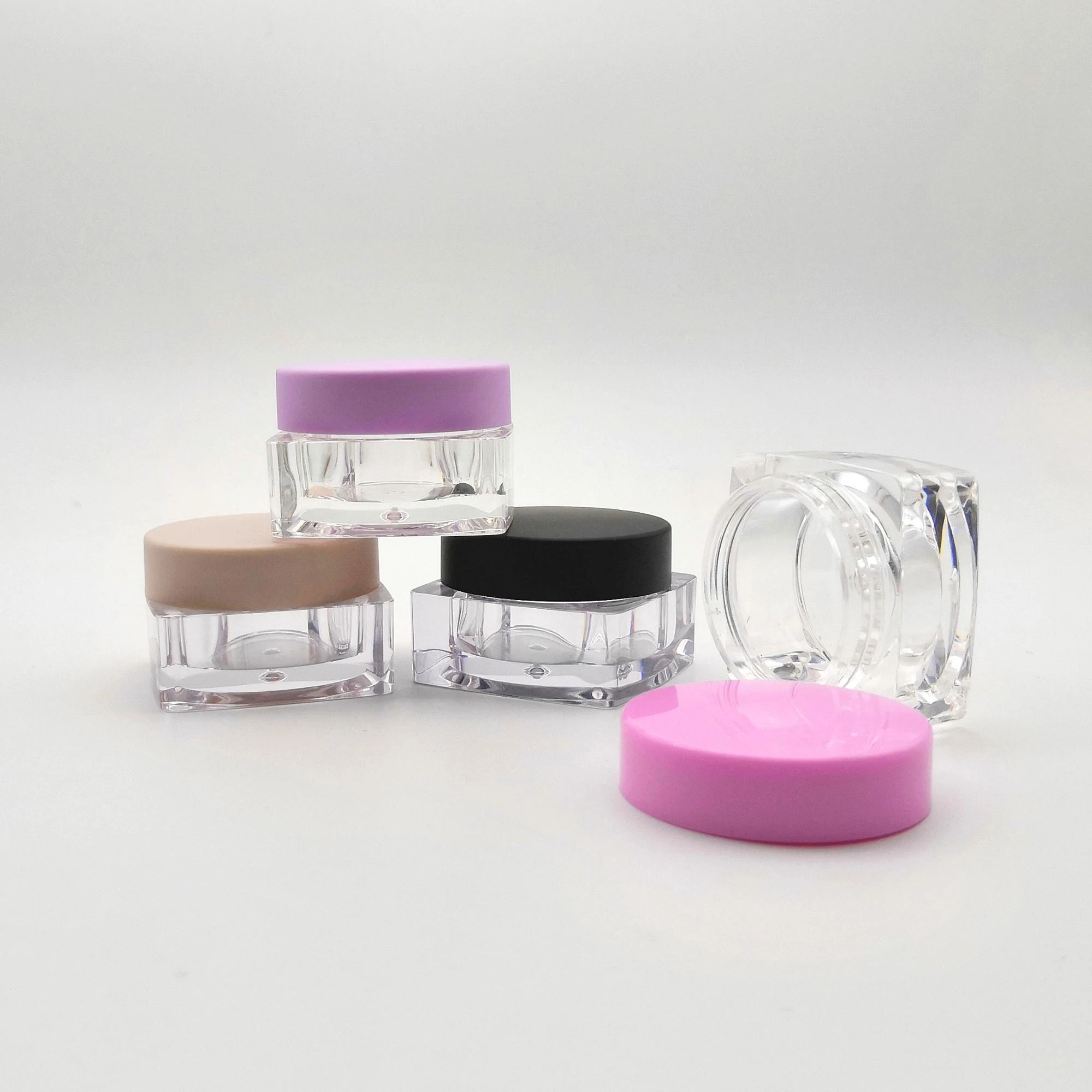 Cute candy Color Cap Clear plastic cosmetic container
