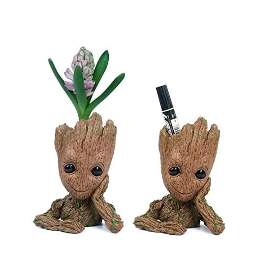 Cute Model Toy Factory Price  Unique Design Hot Selling Cute Polyresin Resin Treeman Baby Groot Flower Pot