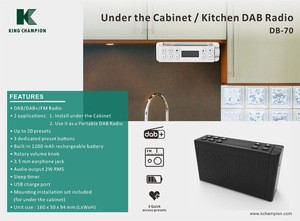 DB-70 DAB/FM radio used in Kitchen with cook timer and built in with 1200mAH lithium battery