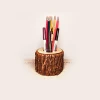 Desk Accessory Handmade Wooden Pen &amp; Stationery Holder for Office and Students