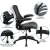 Import Desk Chair with Wheels | Swivel Chair with Mid-Back Black Mesh and LeatherSoft Seat for Home Office and Desk from USA