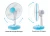 Import Desk Fan 16&quot; 3 Speed 90 degrees Oscillating Table Fan | High Velocity - Adjustable Tilt with Quiet Operation from China