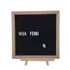 Different Size Changeable Plastic Colorful Letters with Oak Wood Frame Felt Letter Board