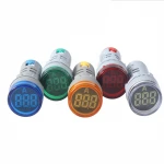 Digital 3in1 22mm Voltage Indicator Ammeter Voltmeter Hz Current LED Meter Tester Signal Lights Lamp AC60-500V 0-100A 20-75Hz