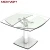 Import Dining room furniture 12mm special shape tempered glass extendable lifting metal dining table from China