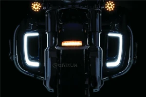 DIYIYUN LED Lower Fairing Vent Light Inserts For 14-20 Harley Touring turn signal grill lights